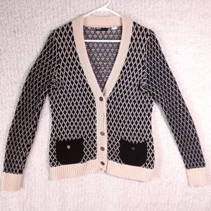 S BDG Funky Argyle Cardigan Sweater